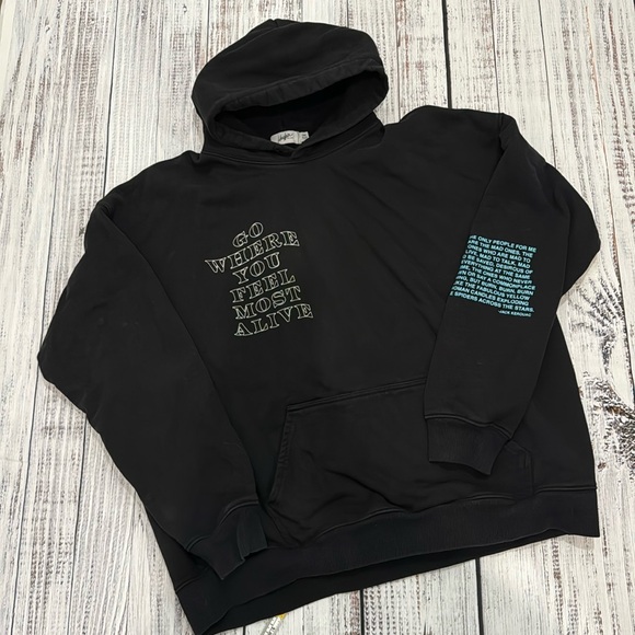 Mayfair Black Hoodie Sweatshirt “Go Where You Feel Most Alive” - One Size - Picture 2 of 4